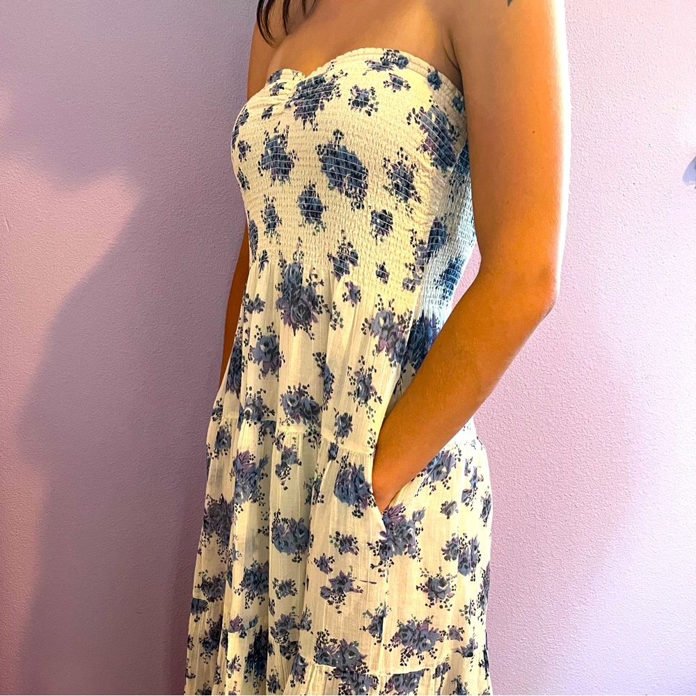 Rebecca Taylor Floral Smocked Maxi Dress 0
